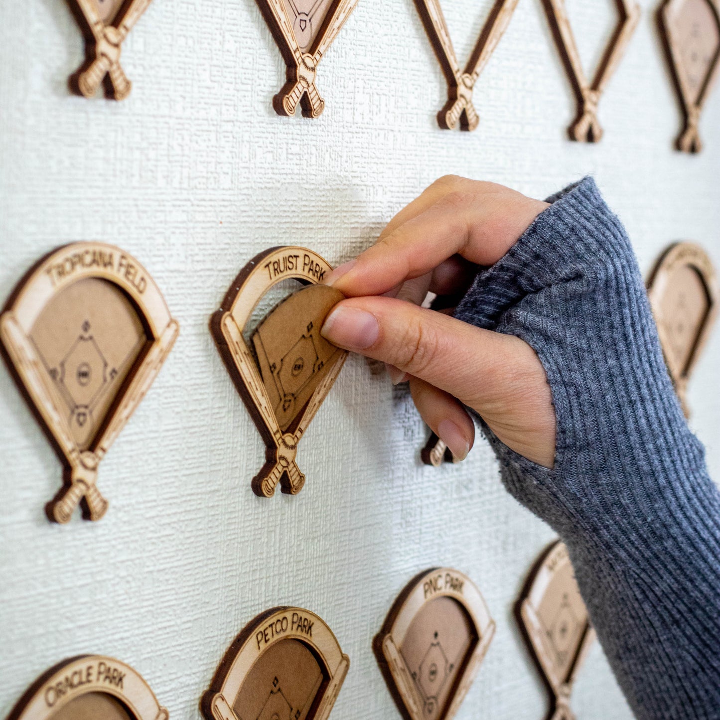 30 Ballparks Wooden Photo Checklist