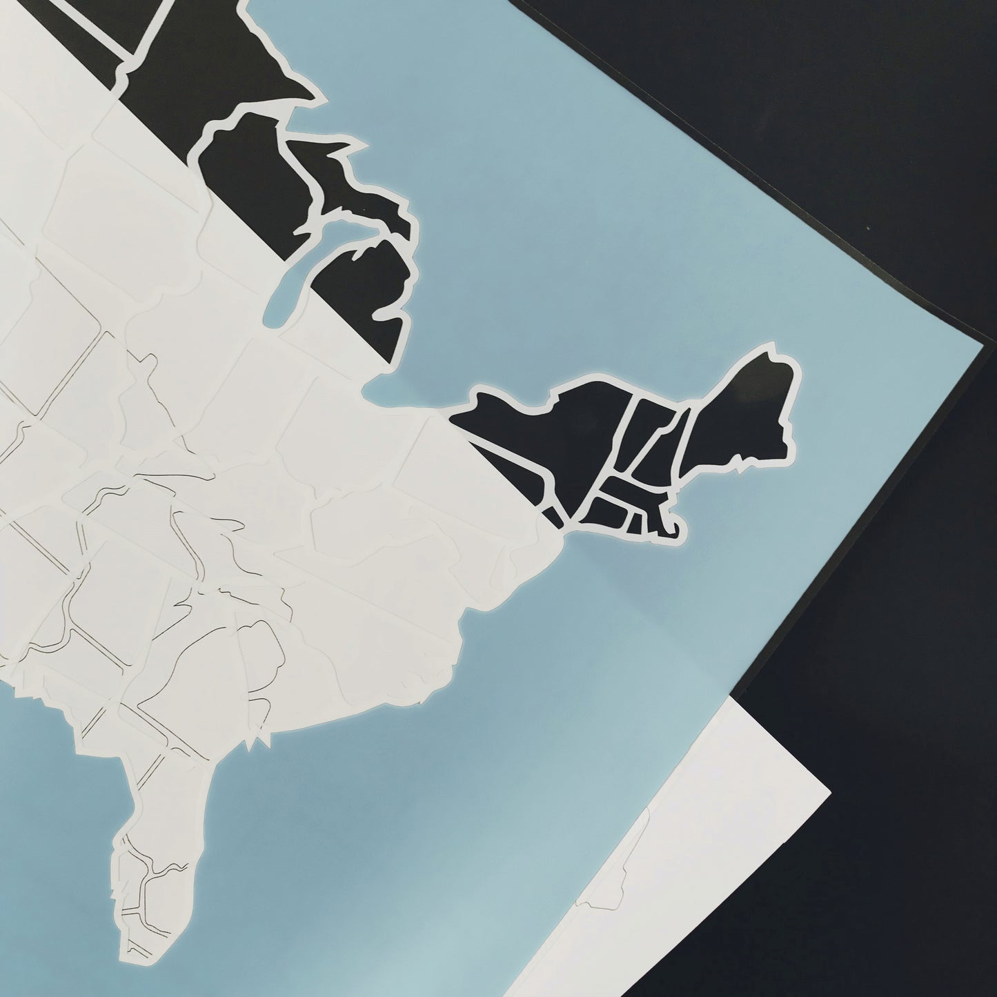 USA Photo Map - Unframed - Blue