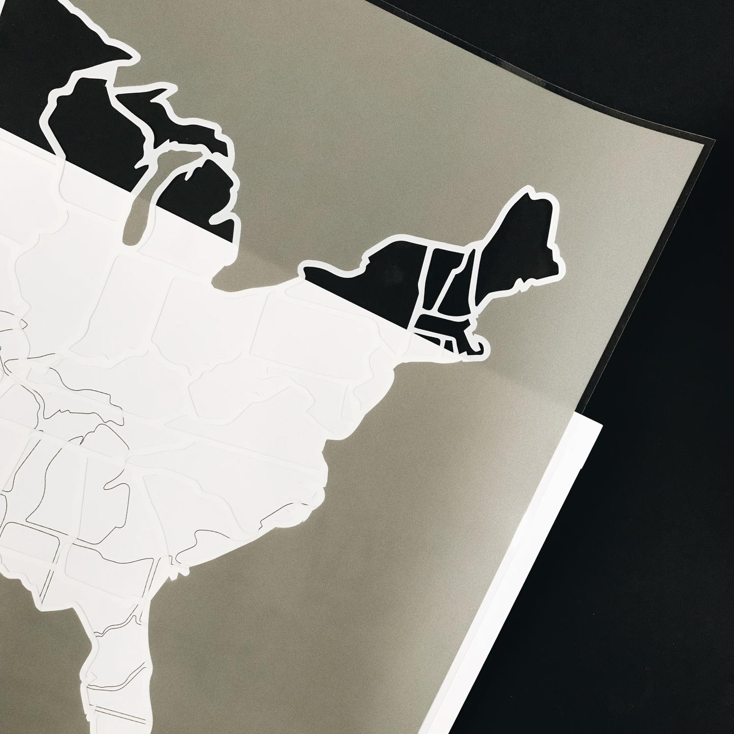 USA Photo Map - Unframed - Gray