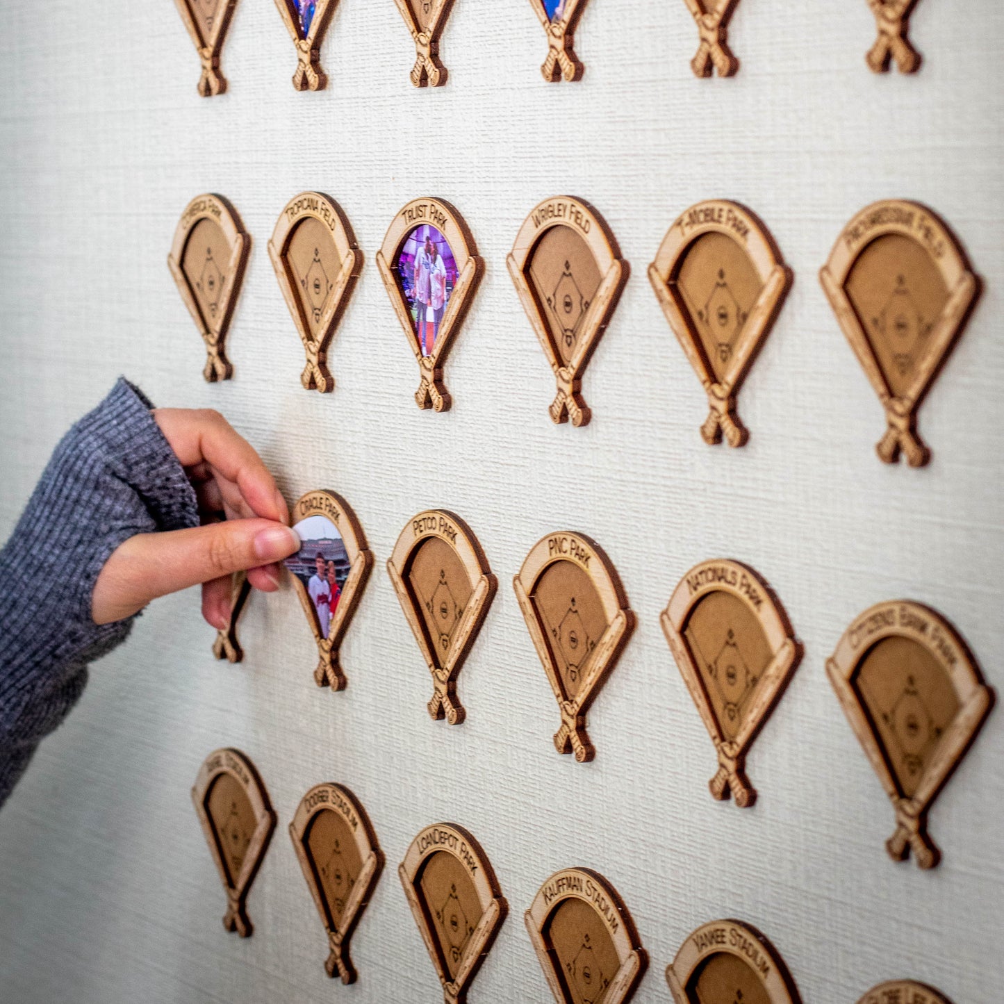 30 Ballparks Wooden Photo Checklist