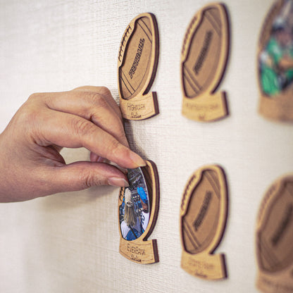 Wooden 30 Football Stadiums Photo Checklist