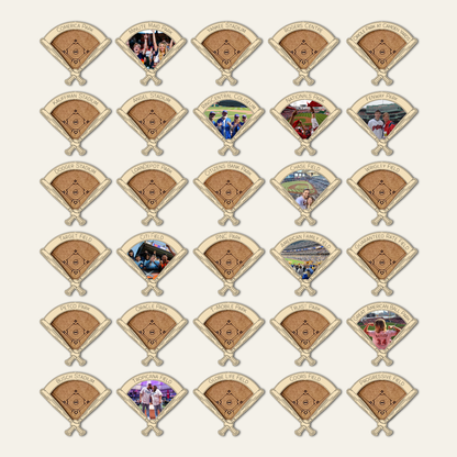 Wooden 30 Baseball Stadiums Photo Checklist