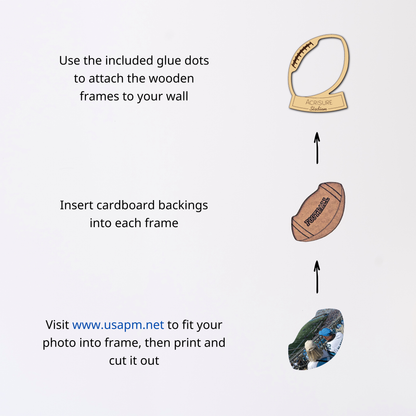 Wooden 30 Football Stadiums Photo Checklist