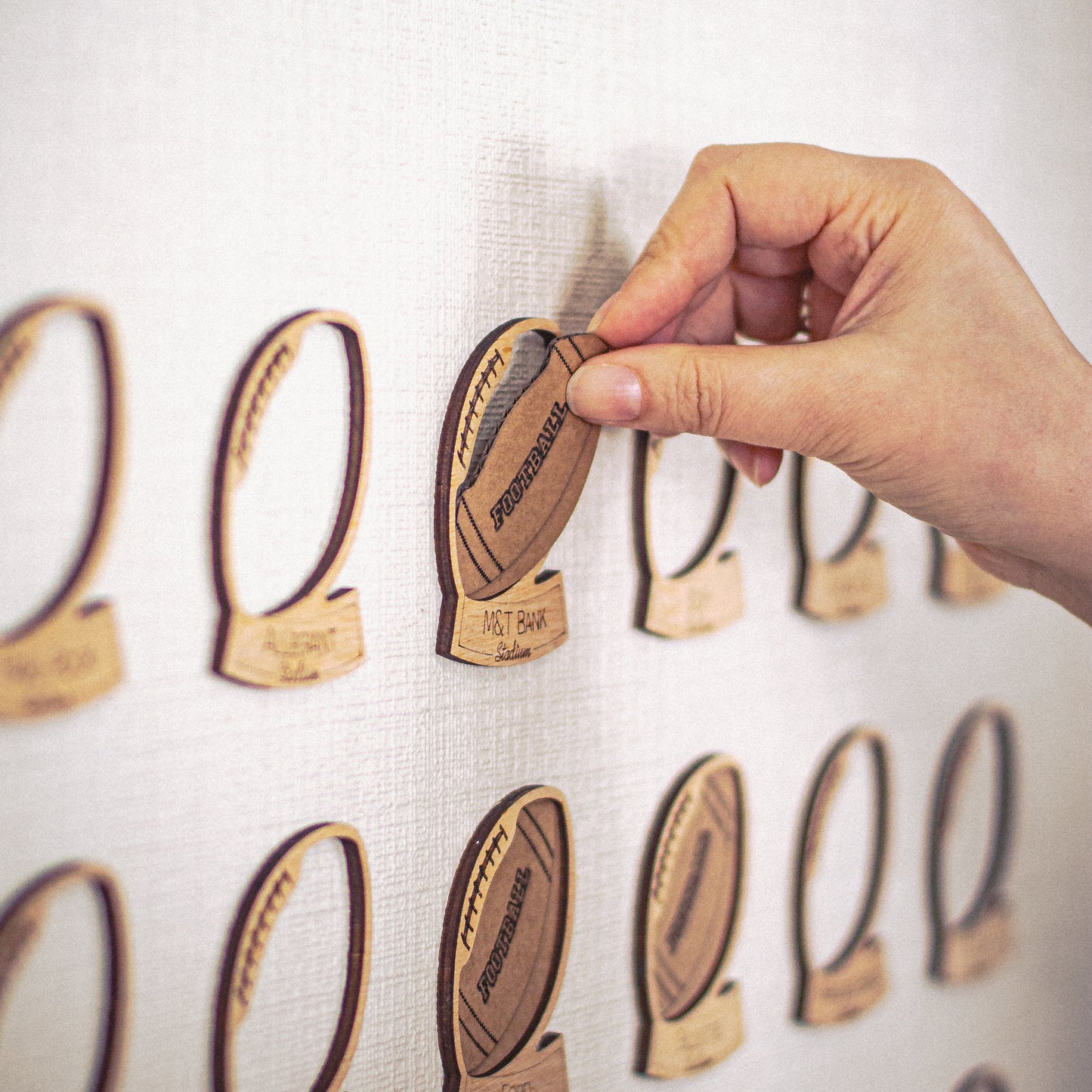 Wooden 30 Football Stadiums Photo Checklist