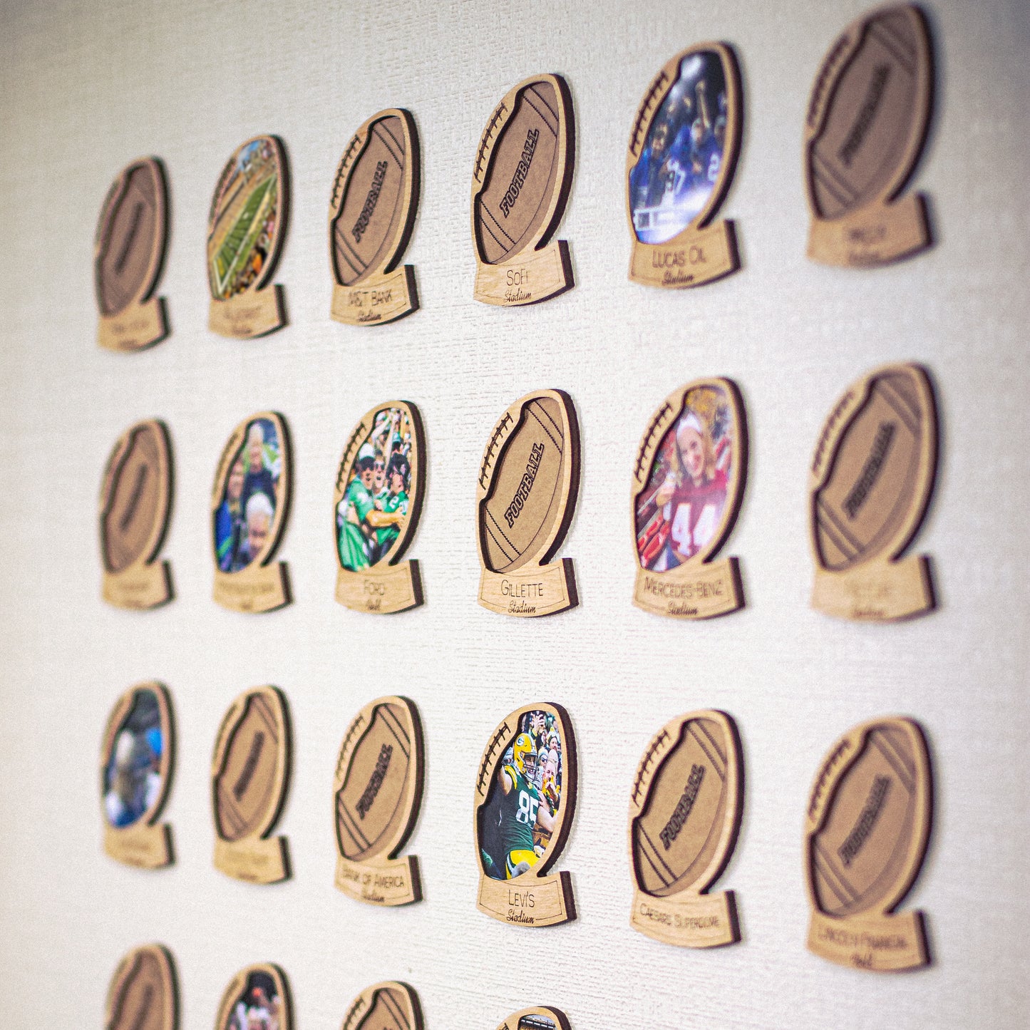 Wooden 30 Football Stadiums Photo Checklist