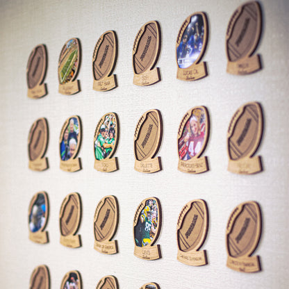 Wooden 30 Football Stadiums Photo Checklist